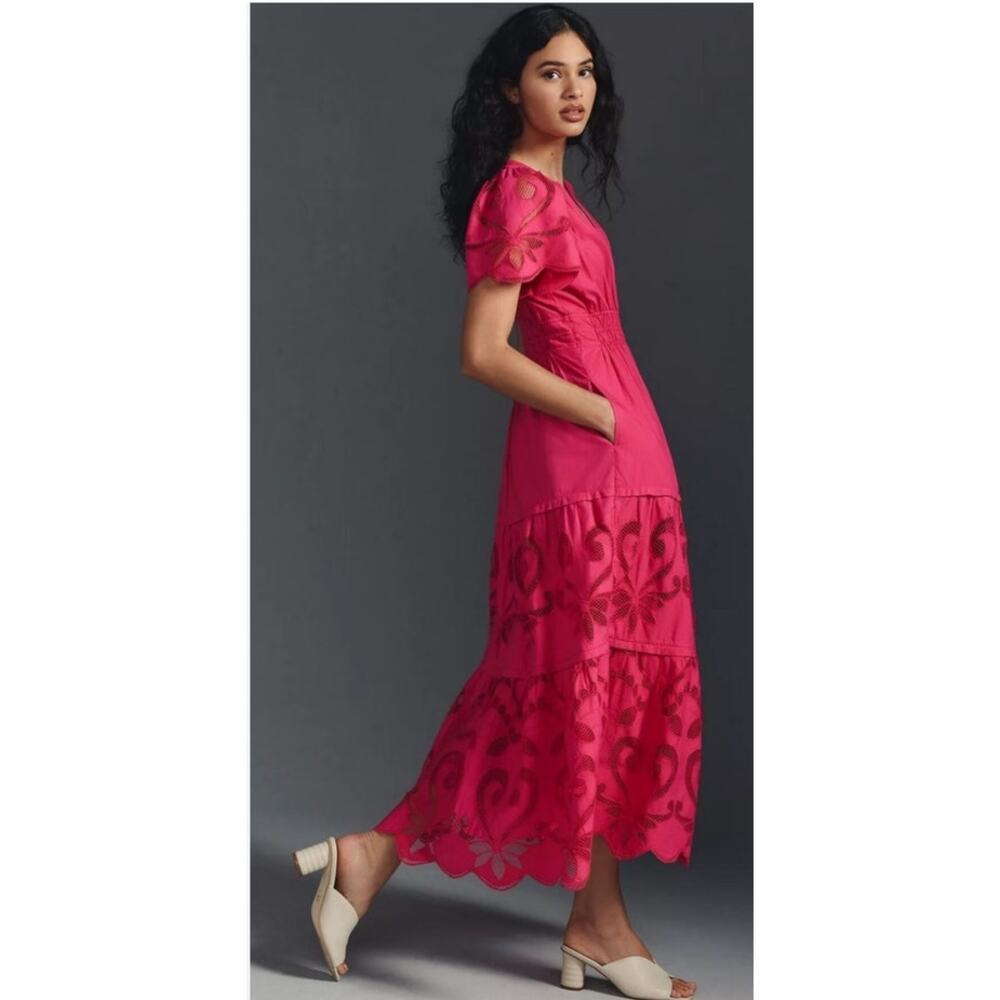 Anthropologie $249 Medium Somerset Cut Out Cottagecore Summer Flowy Maxi Dress - Picture 2 of 12
